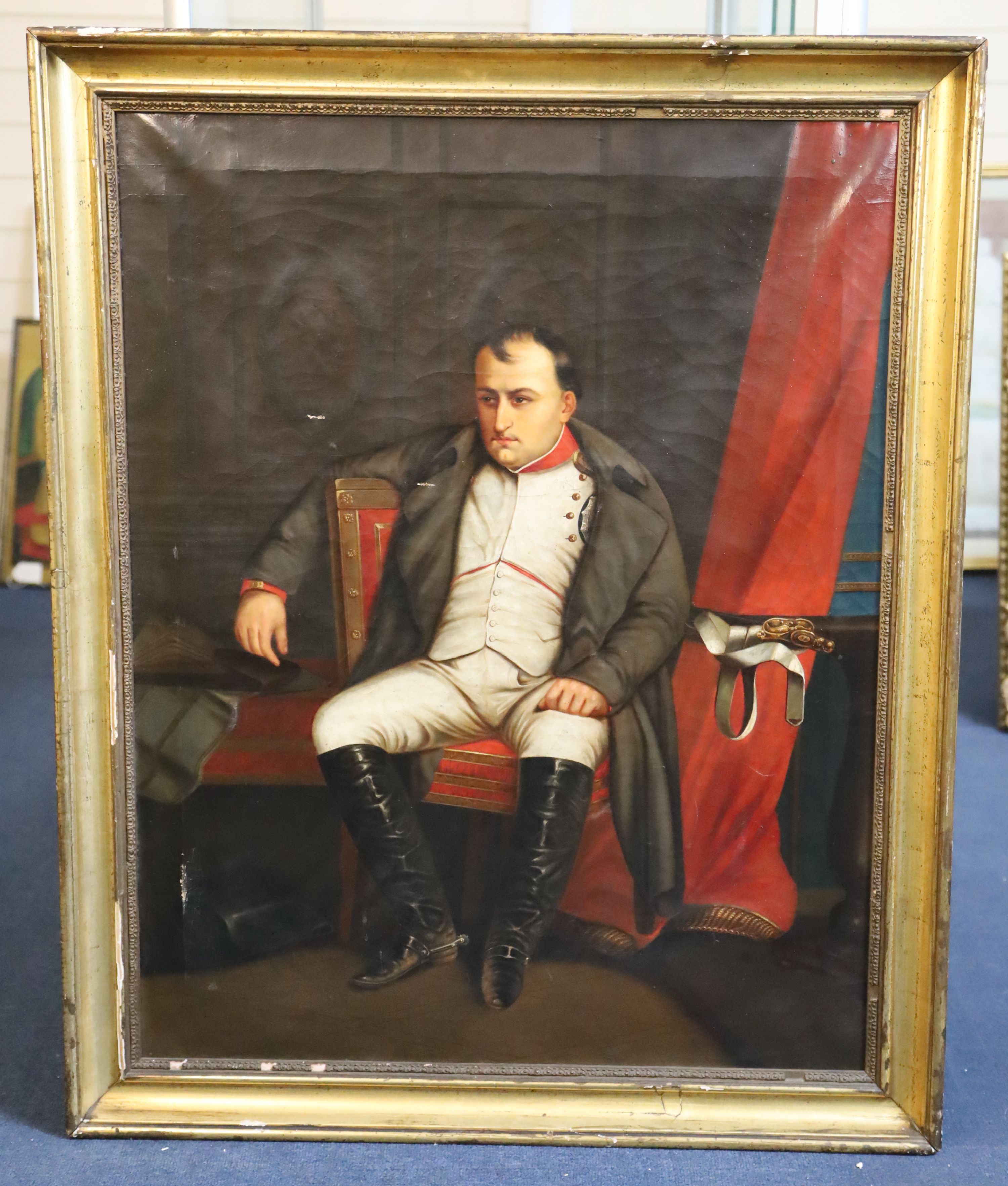 After Hippolyte Paul Delaroche (1797-1856) Napoleon at Fontainebleu 33.5 x 26in.